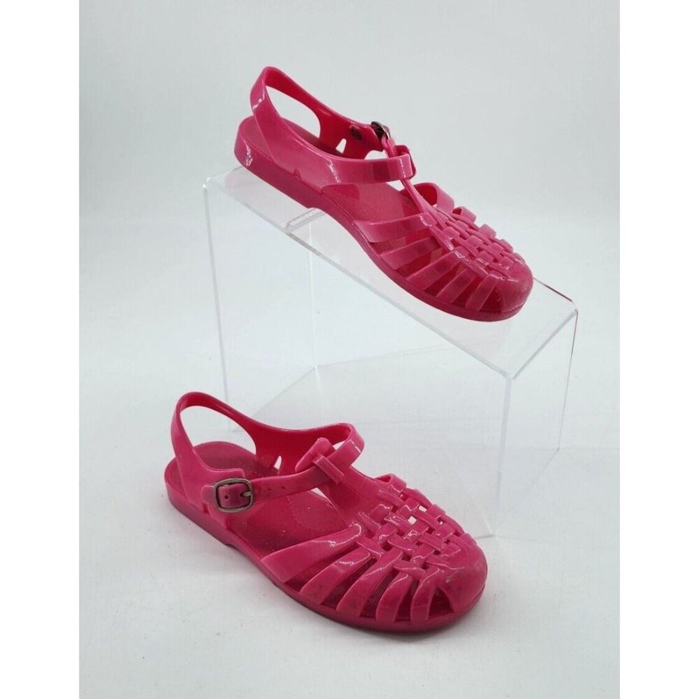 Kali Girls Flat Heel‎ Woven Top Jelly Sandals Fisherman Y2K Style Pink Size 13